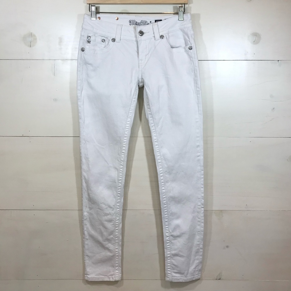 Miss Me White Skinny Jeans, Style JS4009S17, Size 28